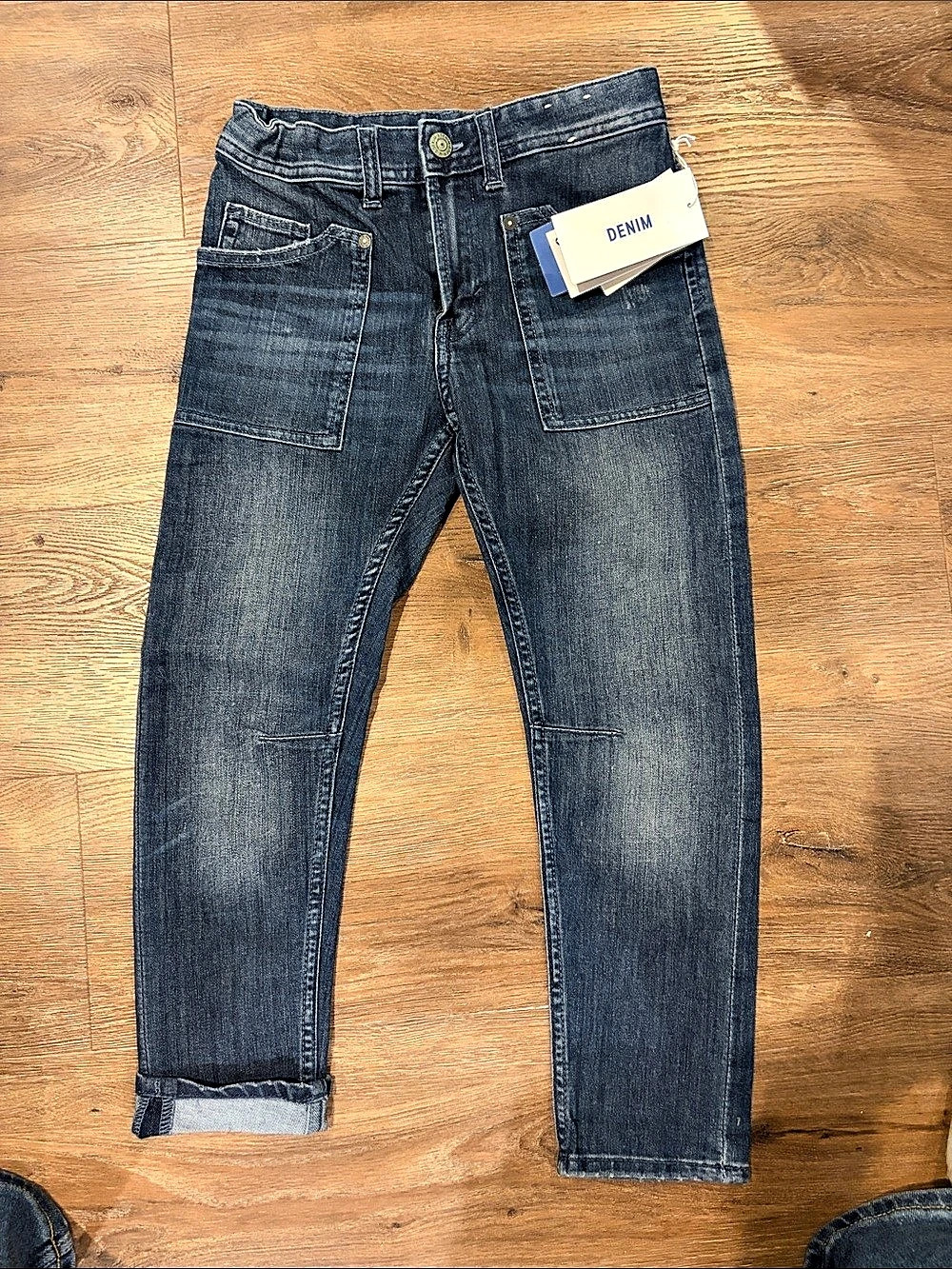 H&M Relaxed Tapered Leg Jeans Boys Blue Jeans Size 7-8 NWT